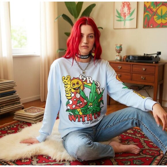 Grow Long Sleeve Graphic Tee by No Hours – Mushroom Magic & Mycelial Rebirth - Picture 4 of 4